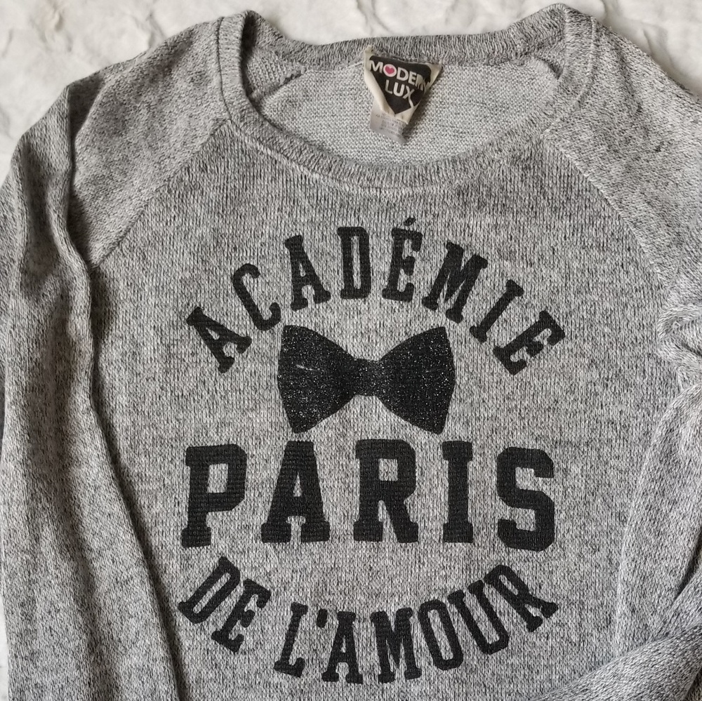 Gray "Paris School of Love" Sweater